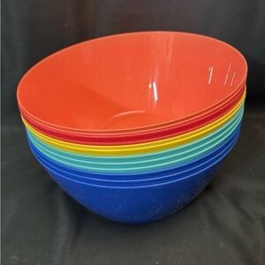 Colorful Stackable Bowls Set Serving Bowl Lot Of 12 Multicolored 9x4  New